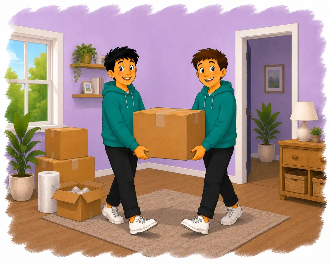 Beta Relocation removal team carrying furniture in Croydon