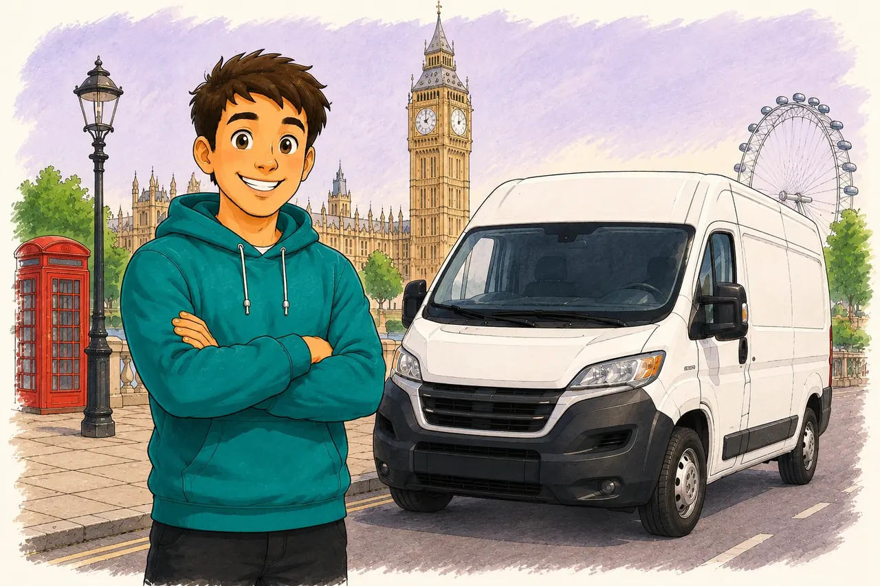 Beta Relocation man and van team loading moving boxes in London